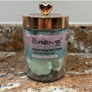 NWT The Crème Shop Moisturizing Bath Fizzies Collectible Jar -Autumn VanillaRose